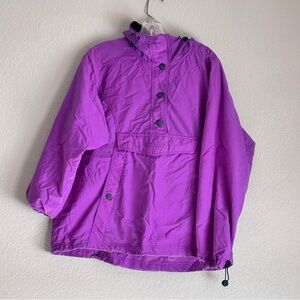 Vintage Columbia women’s purple Hooded kangaroo pullover windbreaker jacket M